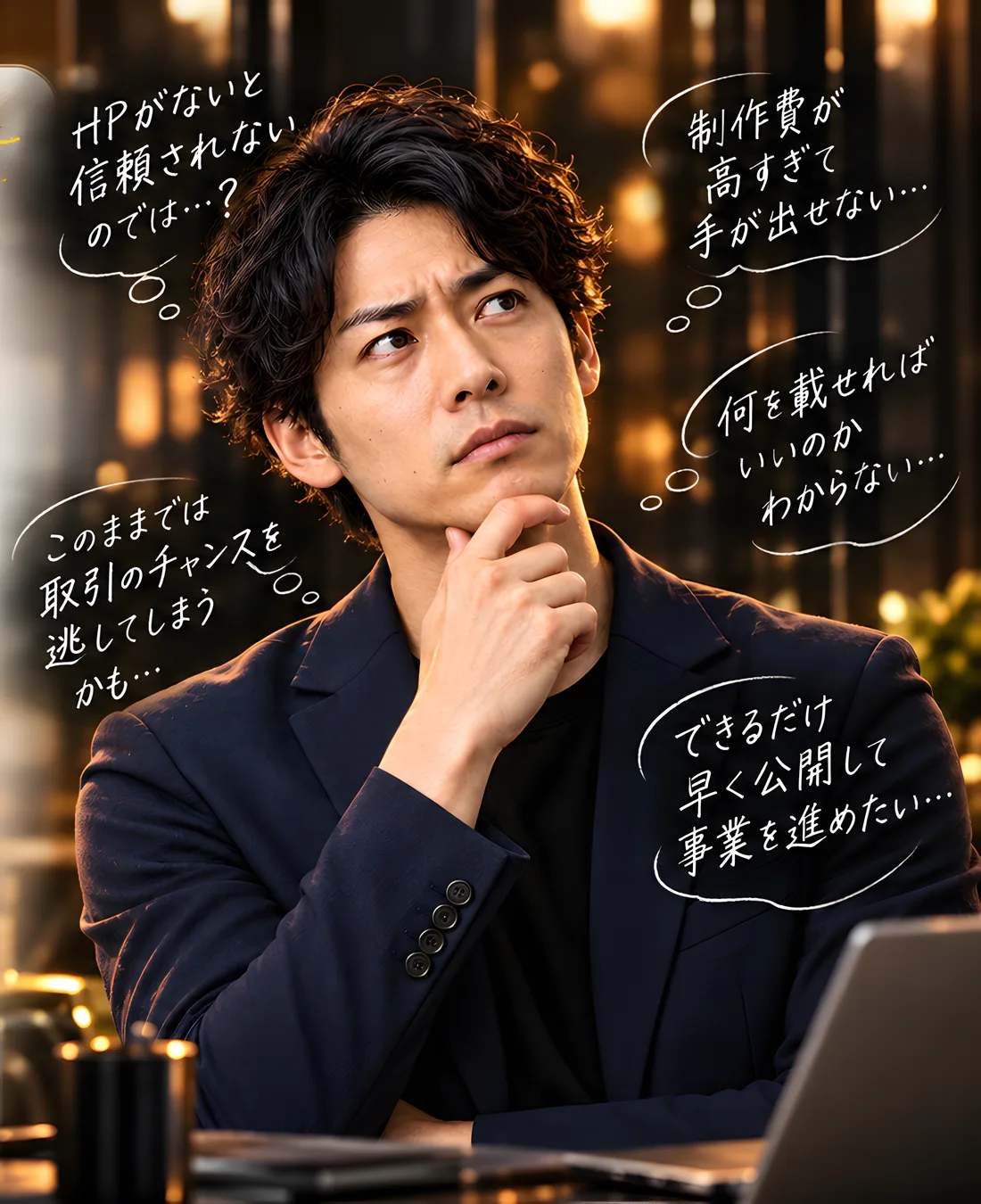 考え込む男性